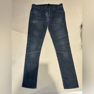 Used Men’s J Brand Moto Black Denim Jeans - Size US 32 [Discontinued]